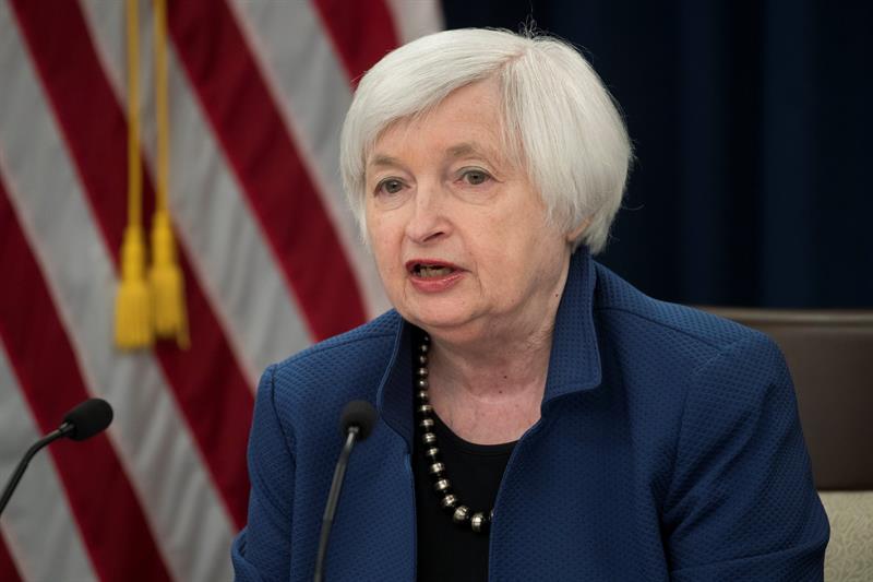  UJanet Yellen uzoshiya ibhodi labaphathi be-Federal Reserve ngoFebruwari 2018